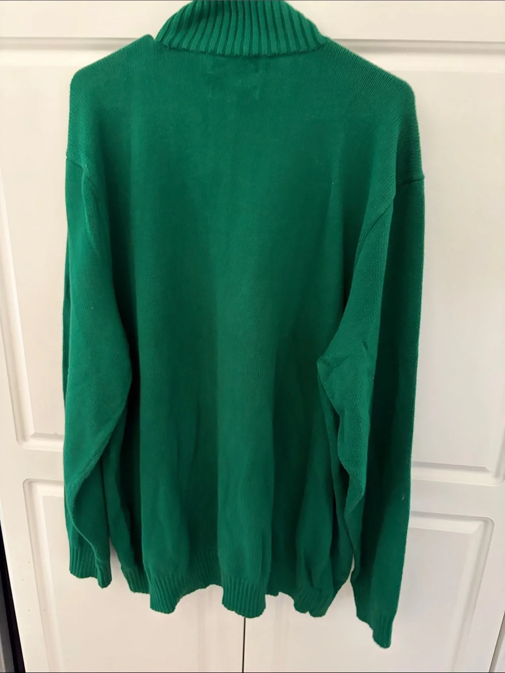 Polo by Ralph Lauren Green Half-Zip Knit Sweater with Orange Pony